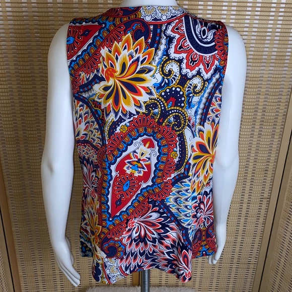 🔷Nine West Sleeveless Multicolor Floral Paisley Top Size Small - Picture 4 of 5